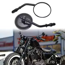 M8 Motorcycle Rearview Mirror - Retro Round Side Mirrors for Harley Dyna Bobber Chopper Sportster Touring