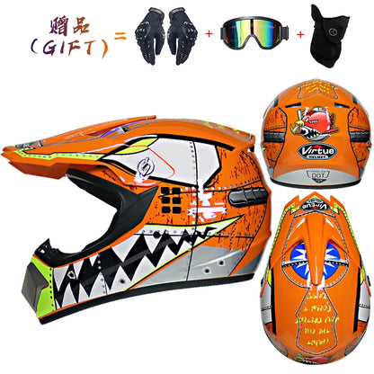 3 pieces gift motorcycle helmet children off-road helmet bike downhill AM DH cross helmet capacete motocross casco