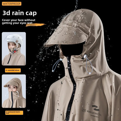 Women's Raincoat Riding Bike Full-body Rainproof Men's Adult One-piece Thick Electric Car Oxford Cloth Motorcycle Rain Poncho