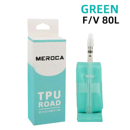 MEROCA Road Bike TPU Inner Tube 700x23-32C FV 45L/65L/80L Ultra-light Road Bicycle Inner Tube Presta Valve 700c Green FV 80L 23-35C China