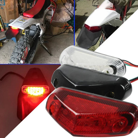 12V Motorcycle Tail Rear Light Lamp Taillight Motor Brake Stop Lights License Plate Light Moto Equipments Parts Access Universal