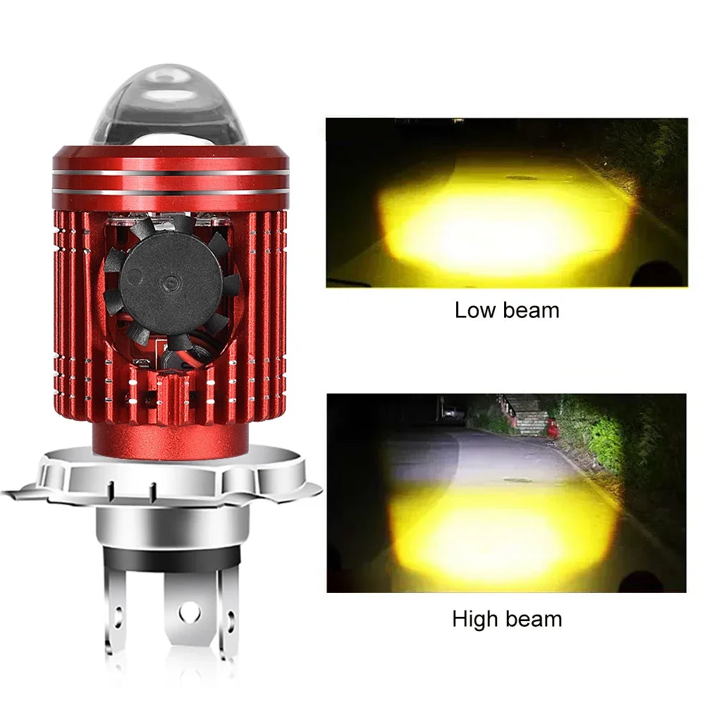 10000LM H4/H6 12V LED Motorcycle Headlight Bulb Moto Spotlights CSP Lens White Yellow Hi Lo Lamp Scooter Accessories Fog Lights