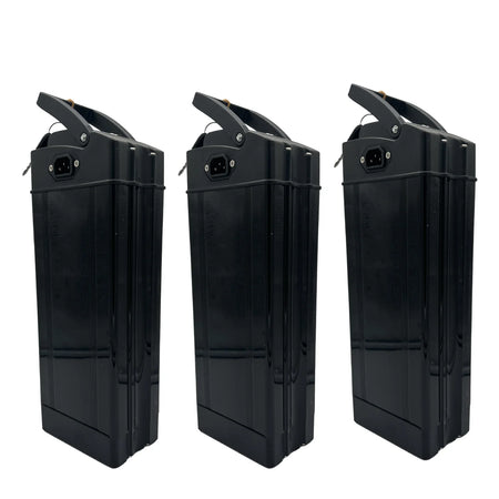 48V 20Ah 30Ah folding e-bike battery power connector and switch close up