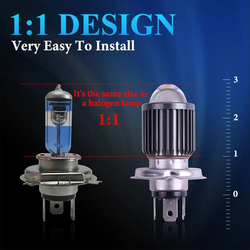 1Pcs H4 LED Motorcycle Headlight H6 BA20D P15D CSP Led Lens White Yellow Hi Lo Beam Spotlight Motorbike Scooter Running Lamp