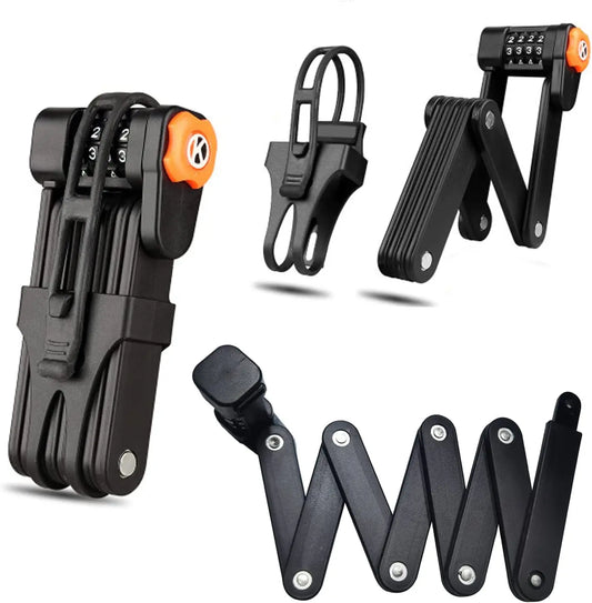 Folding Bike Lock - Heavy Duty Anti Theft Lock for Bicycles, Scooters, and Motorcycles