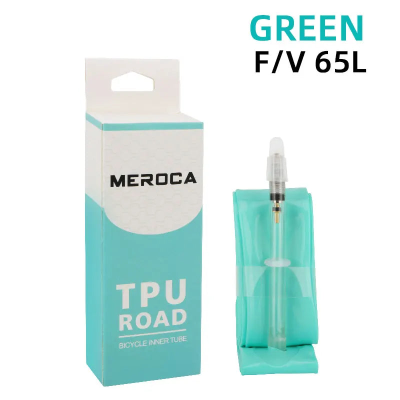 MEROCA Road Bike TPU Inner Tube 700x23-32C FV 45L/65L/80L Ultra-light Road Bicycle Inner Tube Presta Valve 700c Green FV 65L 23-35C China