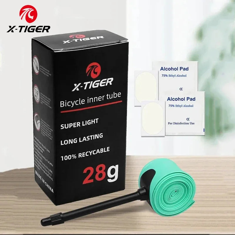 X-TIGER Ultralight Bicycle Inner Tube 18-32C Road Mountain Bike TPU Tire 700C 45/65/85mm Length Presta Valve Bike Light Tube