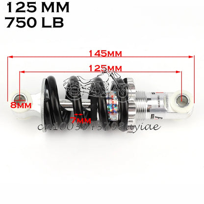 100MM 125MM 150MM 180MM 190MM 200MM Rear Suspension Shock for 47cc 49CC Super Minimoto ATV Quad electric scooter Pocket Bike 125mm-750LB