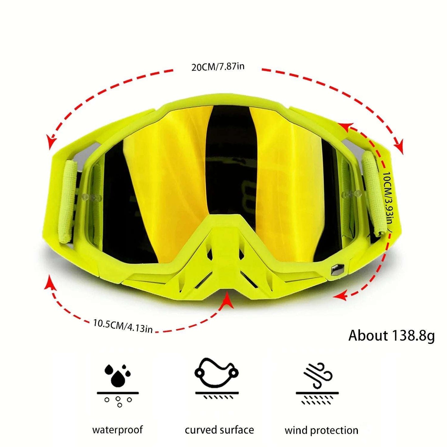 NAFEIB Motocross Glasses Motorcycle Sunglasses Man Windproof Protection Skiing Cycling Racing Off-Road Goggles Tear-off Film