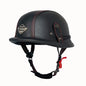 Vintage leather soldier helmet retro half helmet all seasons unisex bicycle cruiser electric scooter helmet 8