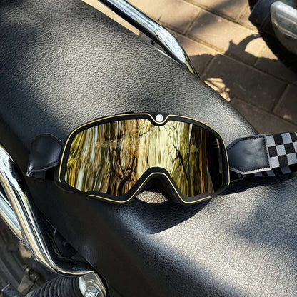 Motorcycle Glasses Windproof Motorcycle Helmet Glasses Sunglasses Retro Universal Leather Retro Motorcycle Accessories
