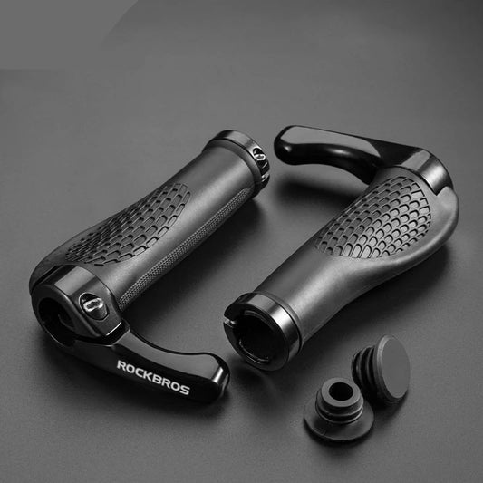 ROCKBROS Bicycle Grips MTB Mountain Bike Handlebar Grips Horns Shofar Vice Handle Bike Grips Shockproof Rubber Cycling Grips