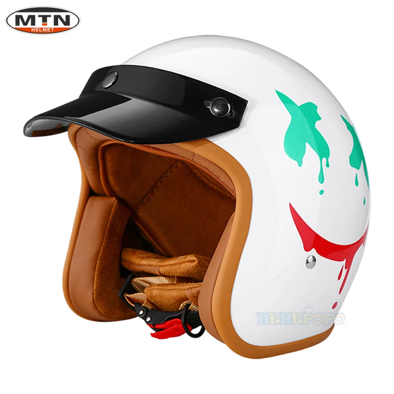 Newly Launched Vintage Motorcycle Helmet DOT Certified Synthetic Leather