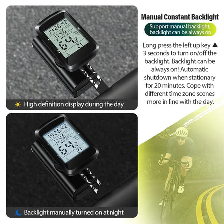 NEWBOLER MTB GPS Speedometer Displaying Real-Time Speed and Mileage Data