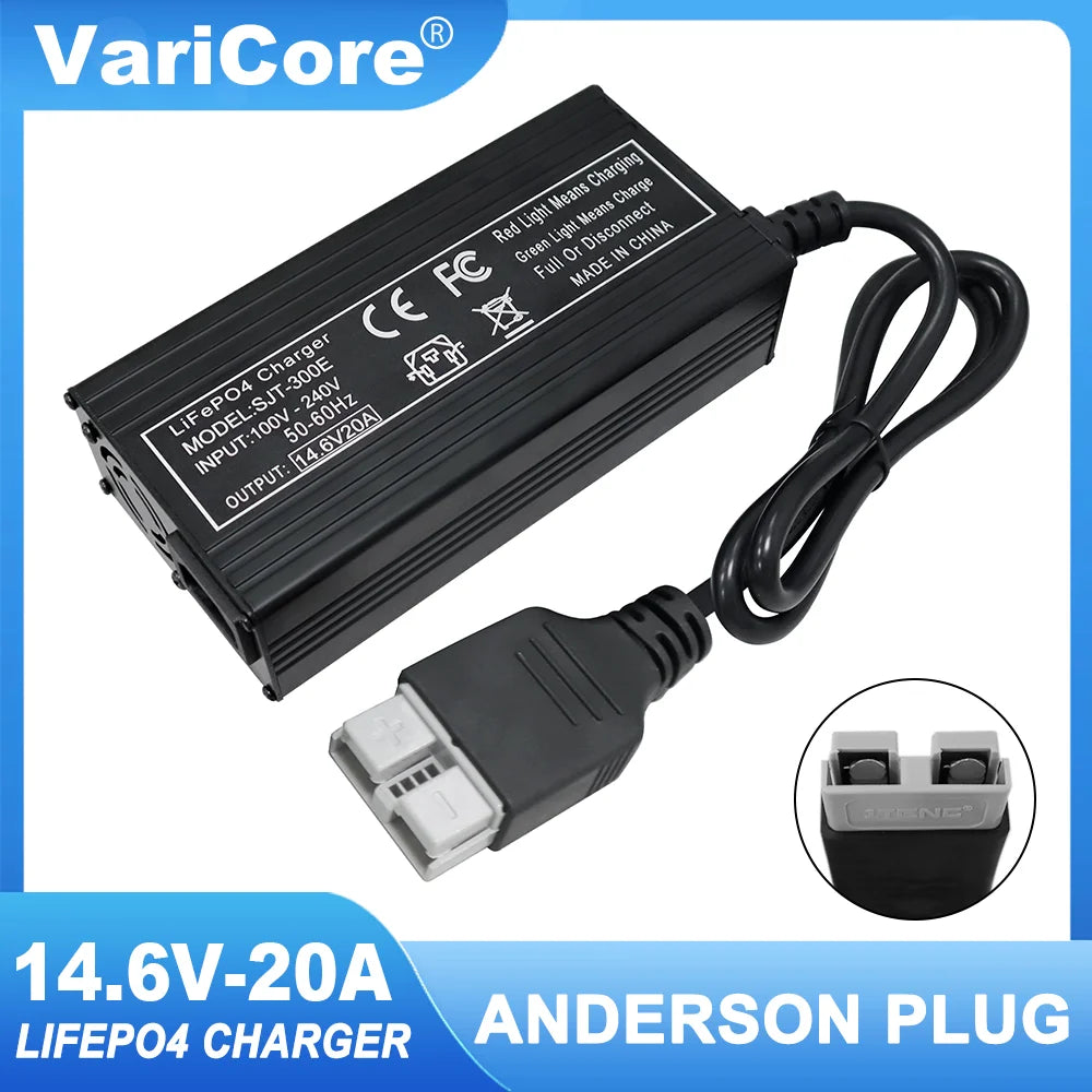 VariCore 14.6V 20A Smart Lifepo4 Battery Charger 110-220V 4S 12V High Power Charger For Lithium iron Phosphate Battery Pack