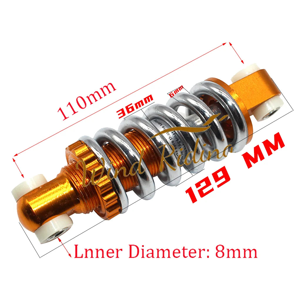 Original FLJ T11 Electric Scooter Rear Spring Shock Absorber 110/125mm Gold 6mm High Pressure Spring Accessories