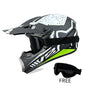 Off-Road Helmet DOT Certified - Motorcycle Motocross Helmet with Goggles, Removable Liner Black white FX China