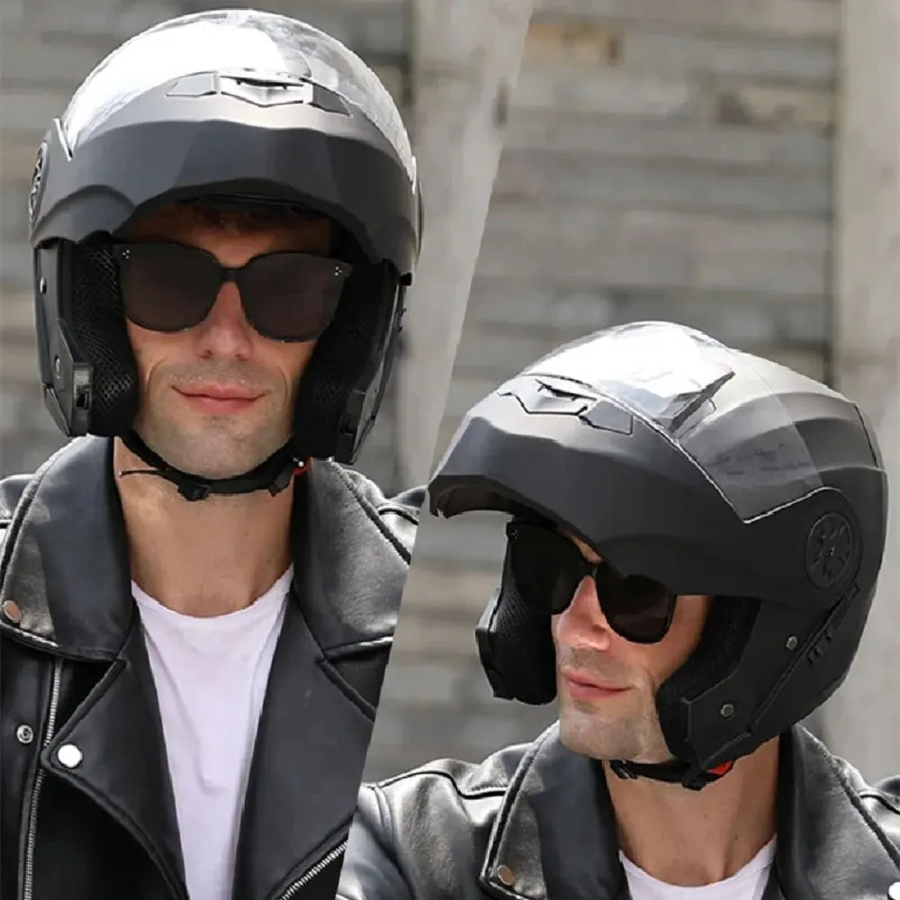 Dual Lens Flip Up Helmets Motocross Racing Modular Fashion Full Face Motorcycle Helmet