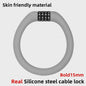 Anti-theft Bold Steel Cable Lock Soft Silicone Covered Road Bicycle Lock Portablle MTB Lock Bike Accessories Grey