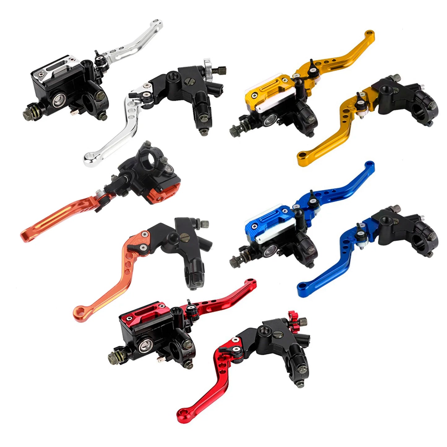 New 1 Pair 22mm Universal Motorcycle Handlebar Master Cylinder Levers Handle Hydraulic Brake Pump Clutch Adjustable Hand Lever