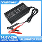 VariCore 14.6V 20A Smart Lifepo4 Battery Charger 110-220V 4S 12V High Power Charger For Lithium iron Phosphate Battery Pack Alligator clip