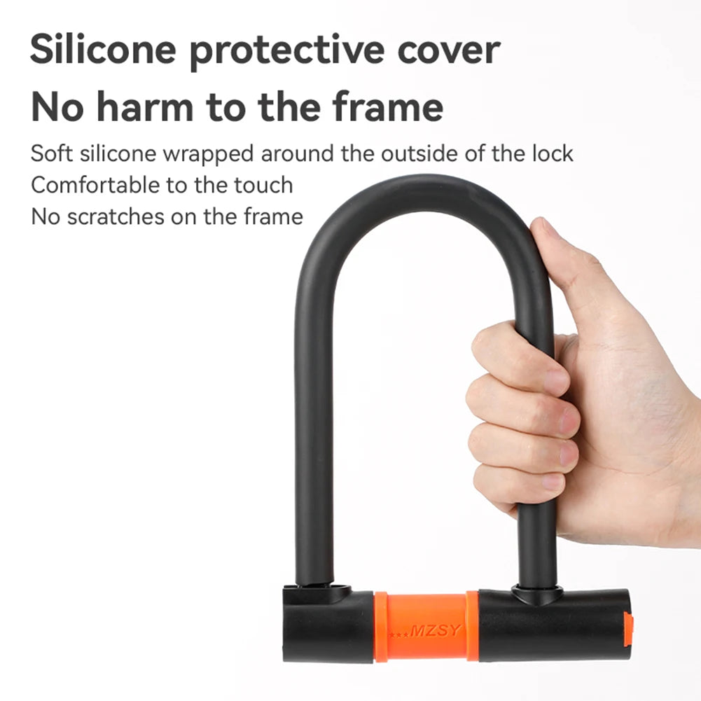 Bicycle U Lock Thickening Alloy Steel Security Bike Wheel Lock with 2 Keys Anti-theft Safety Cycling Lock MTB Road Bicycle Lock