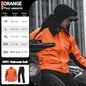 SULAITE Motorcycle Raincoat Suits Men Waterproof Rain Gear Rain Jacket Reflective Work Rain Coats Lightweight Hiking Rainsuit 0901-Orange