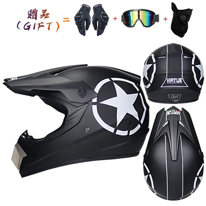 3 pieces gift motorcycle helmet children off-road helmet bike downhill AM DH cross helmet capacete motocross casco