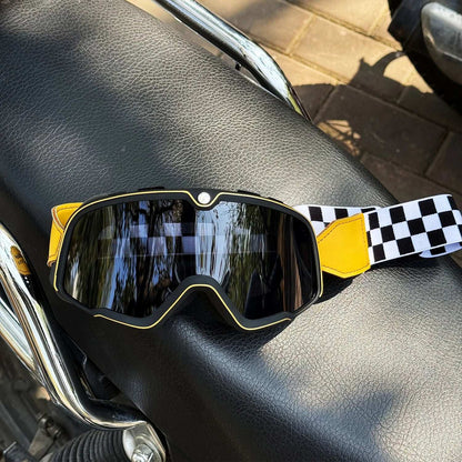 Motorcycle Glasses Windproof Motorcycle Helmet Glasses Sunglasses Retro Universal Leather Retro Motorcycle Accessories