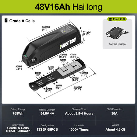 48V 16AH 30A BMS