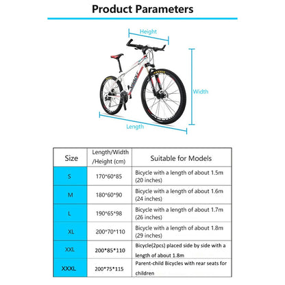 Waterproof Bike Cover Rain Dust Bicycle Cover Anti-UV Protection Bike Outdoor Rain Cover Size 5 S/M/L/XL/XXL With Lock Hole