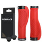 RIDERACE Bicycle Handlebar Grips Dual Lock Mountain Bike Handle Bar Cover Shockproof Non-Slip Ergonomic Cycling Grip Soft Rubber Red