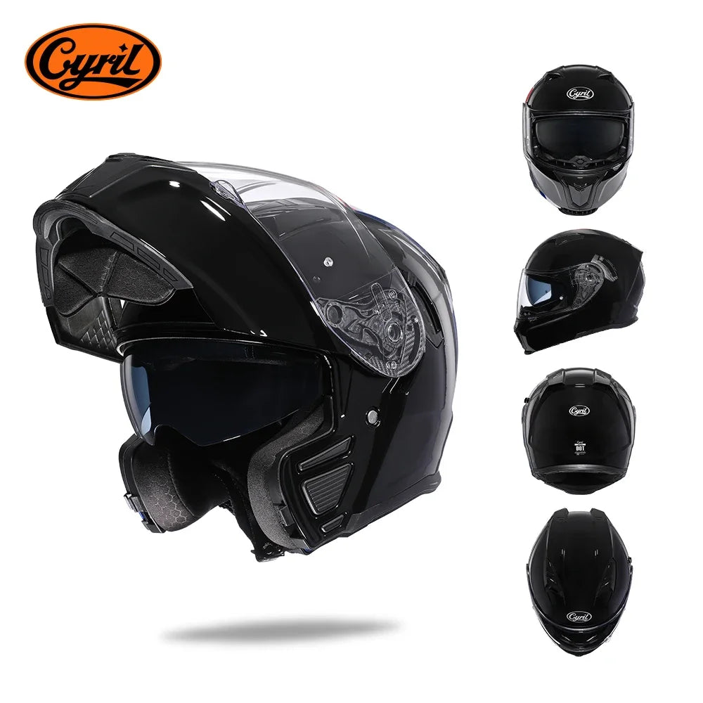 Motorcycle Helmet Dual Visor Modular Flip up Full Face Helmet for Adult Men and Women DOT Approved 1