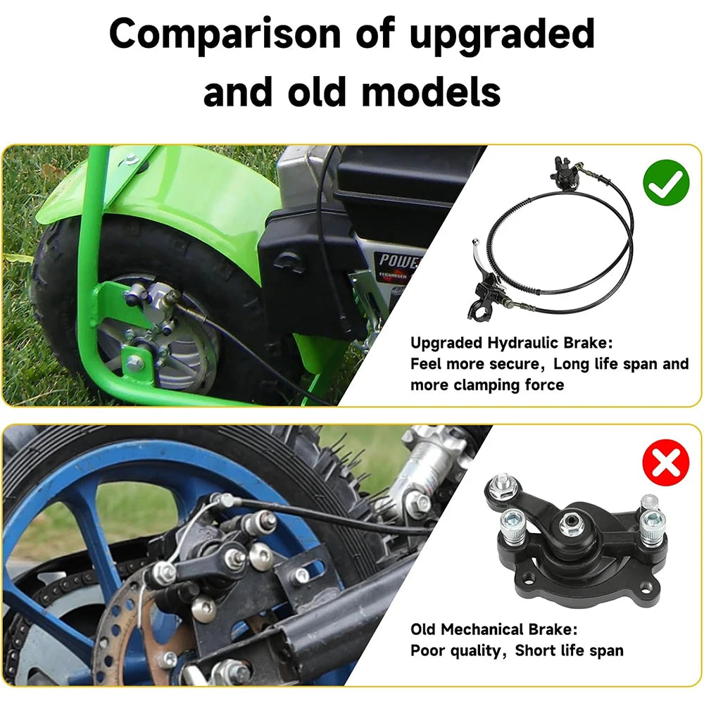 Motorcycle Front/Rear Hydraulic Brake Calipers For 2 Stroke 43 47cc 49cc 97cc Pocket Bike Mini Moto Dirt Bike Moped Scooter ATV