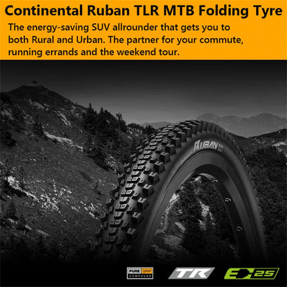 CONTINENTAL RUBAN SHIELDWALL TUBELESS TIRE MTB 27.5/29IN TLR E-25 Folding Tyre 29 in MTB Tubeless XC TIre