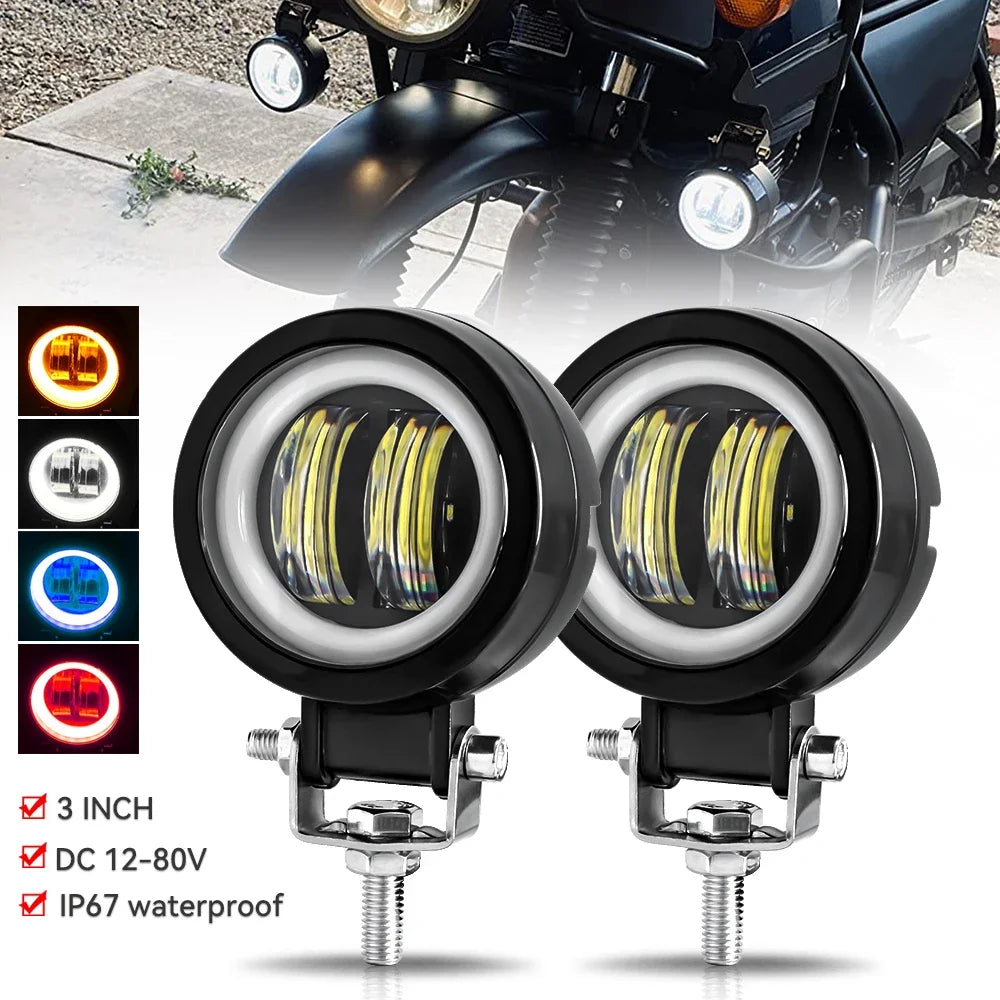 3INCH 20W Motorcycle LED Angel EyeWork Light Bar spot Lamp Offroad carBoat Truck SUv Pickup 12V 24V DrivingFog Lamp Headlight