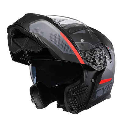 Motorcycle Helmet Dual Visor Modular Flip up Full Face Helmet for Adult Men and Women DOT Approved
