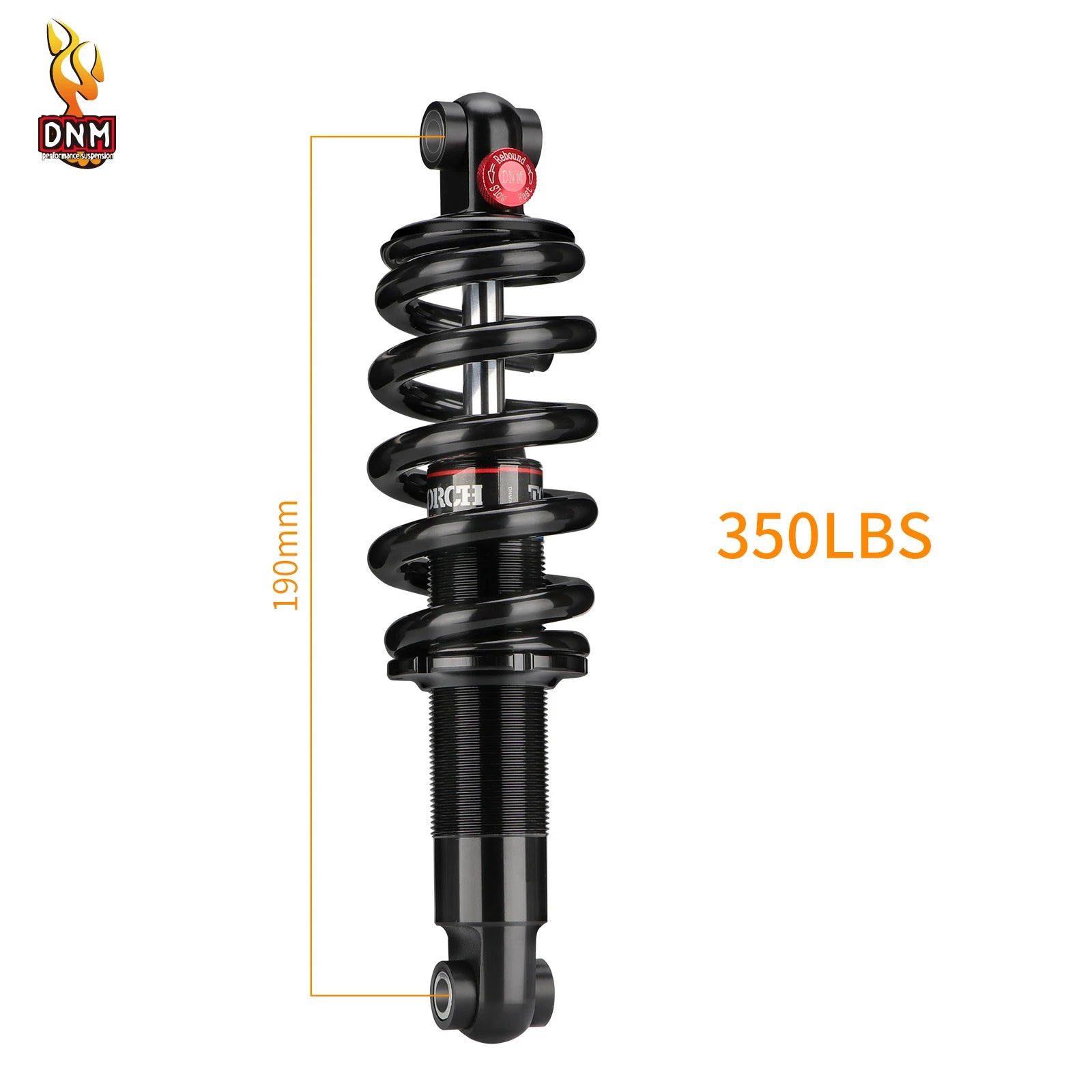 DNM DV22AR Spring Bike Shock Absorber Hydraulic with Damping Adjust 125/150/190/200MM For Mountain Bicycle Rear shock 190mmx24x24-350LB