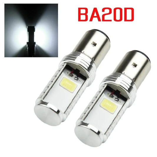 2pcs BA20D Headlight Bulb H6 Motorcycle LED Headlight Lamps Hi/Low Beam Conversion 12V 6500k White Bulbs Auxiliary Lights