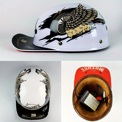 Motorcycle Helmet Men Retro Moto Helmets Half Face Baseball Cap DOT Certification Cycling Helmet