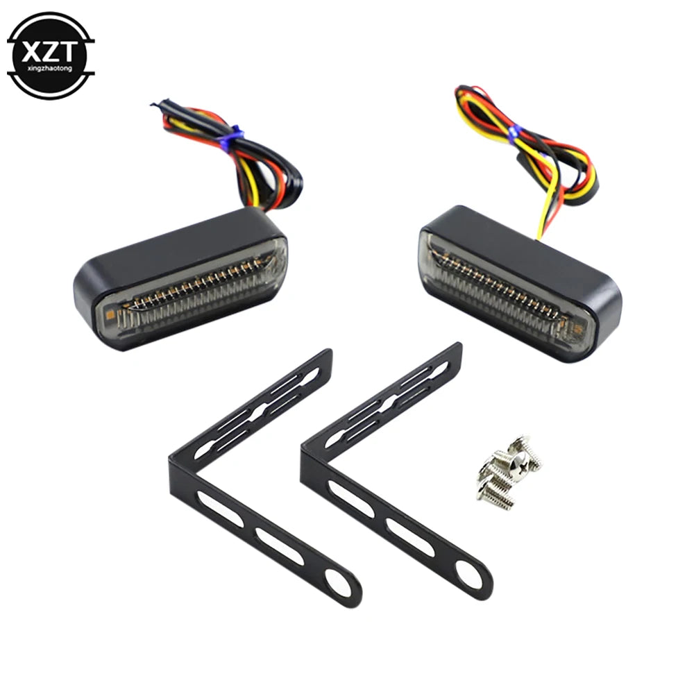 2pcs Universal 12V Motorcycle Signals Lights Electric Vehicle LED Running Water Turn Lights Scooter Accessories Cornering Lights