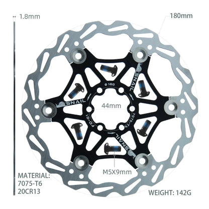 SNAIL Bicycle Disc Brake Pads 160 180 203 Mm Aluminum Alloy 6 Nail Rotor Mtb Road Bike Floating Part Accessories Goodtaste