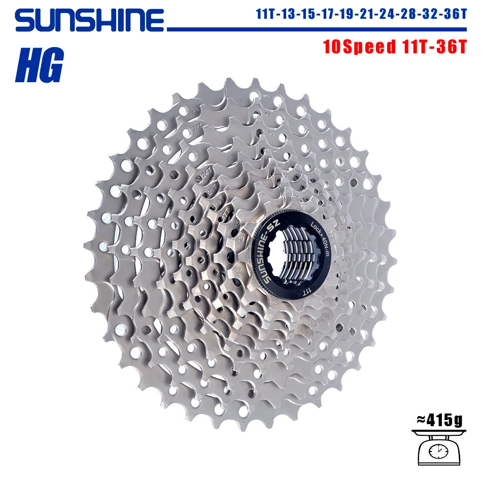 SUNSHINE Bicycle Cassette 8/9/10/11/12Speed Freewheel 32/36T/40T/42T/46T/50T/52T Sprocket HG Structure Flywheel For SHIMANO/SRAM 10 Speed 11T-36T China