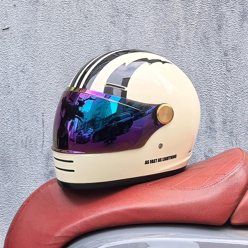 Full face motorcycle helmet - Classic design, suitable for both men and women, with safety protection certified by DOT 10 China