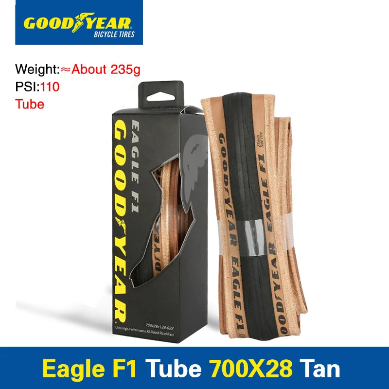 Goodyear Bicycle Tires Eagle F1 Supersport 700x28C Tubeless/Tube Road Bike Tire 700x30/32C Foldable Gravel Cycling Tire Parts F1-700x28C Tan-Tube Foldable China