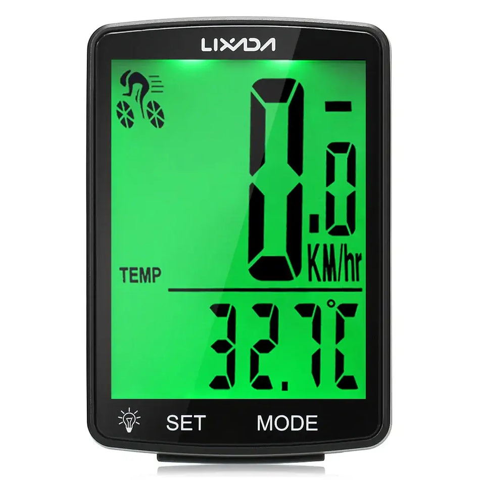 LIXADA Wireless Bike Computer - IPX6 Waterproof MTB Speedometer with Temperature