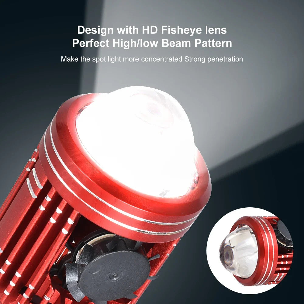 10000LM H4/H6 12V LED Motorcycle Headlight Bulb Moto Spotlights CSP Lens White Yellow Hi Lo Lamp Scooter Accessories Fog Lights