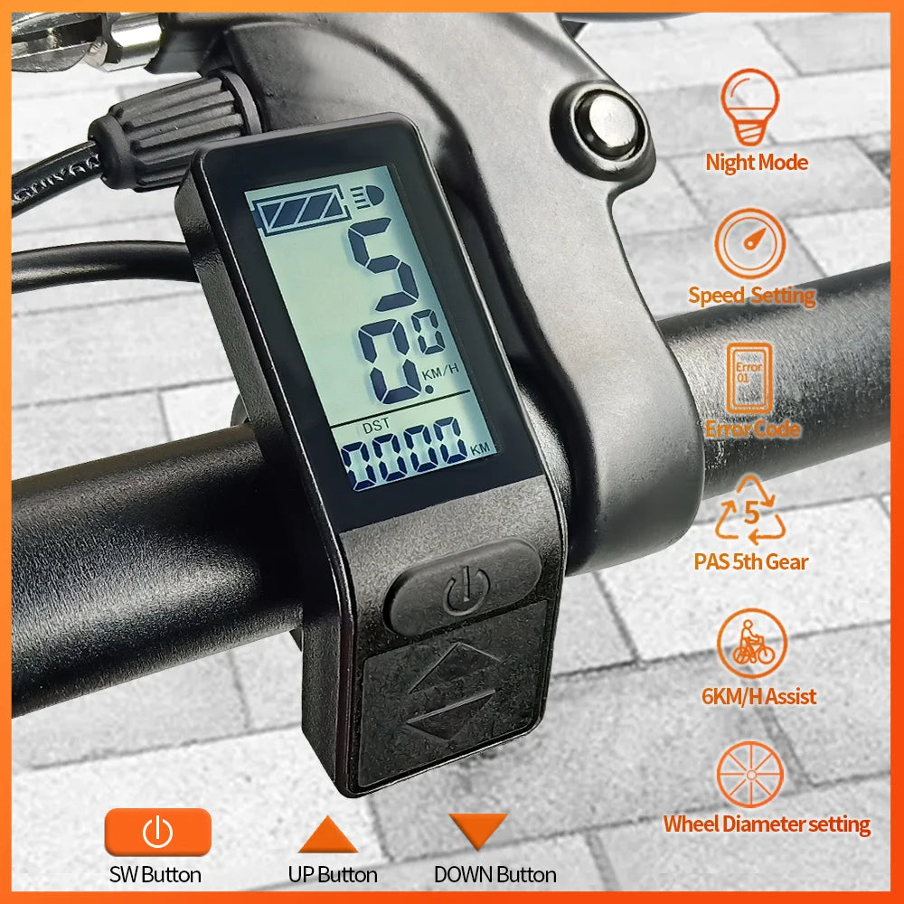Ebike Display KT LCD4 Smart 24V 36V 48V Ebike LCD led SM/Waterproof Plug Display For Electric Bicycle Conversion Kit