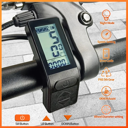 Ebike Display KT LCD4 Smart 24V 36V 48V Ebike LCD led SM/Waterproof Plug Display For Electric Bicycle Conversion Kit