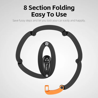 WEST BIKING Foldable Bicycle Lock Anti-theft High Security MTB Road Bike Chain Cable Padlock Durable Portable Cycling Accessory